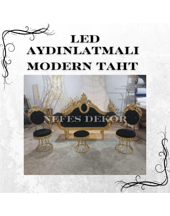 Led Aydınlatmalı Modern Taht